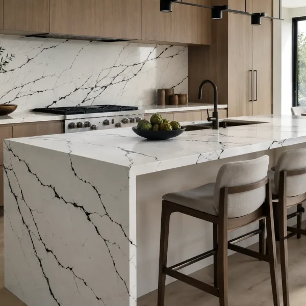 Quartz White With Black Veins