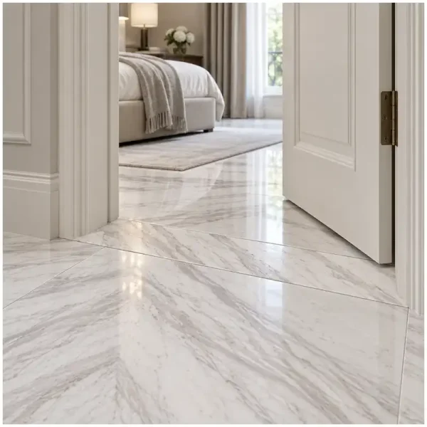 Volakas Marble Thresholds Door Clearance and Wet Side Fall