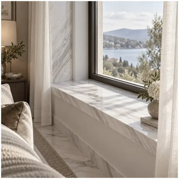 Volakas Marble Window Sills Vein Direction and Drip Edge