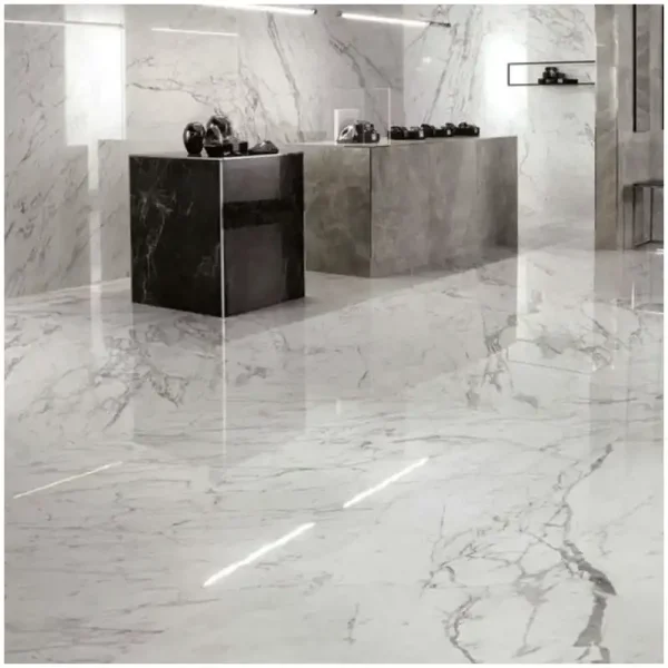 White Marble Picture Framing Diagnose Dark Edges after Installation