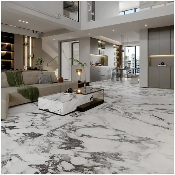 White Marble Poultice Testing before Full Stain Treatment