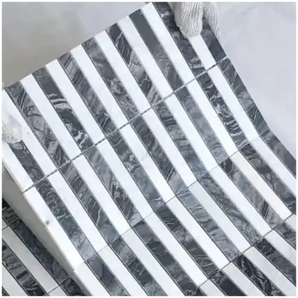 staggered linear marble mosaic